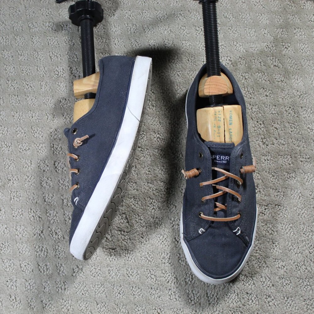 Sperry Top Sider Womens Size 10 Blue Denim Canvas Casual Boat Shoes